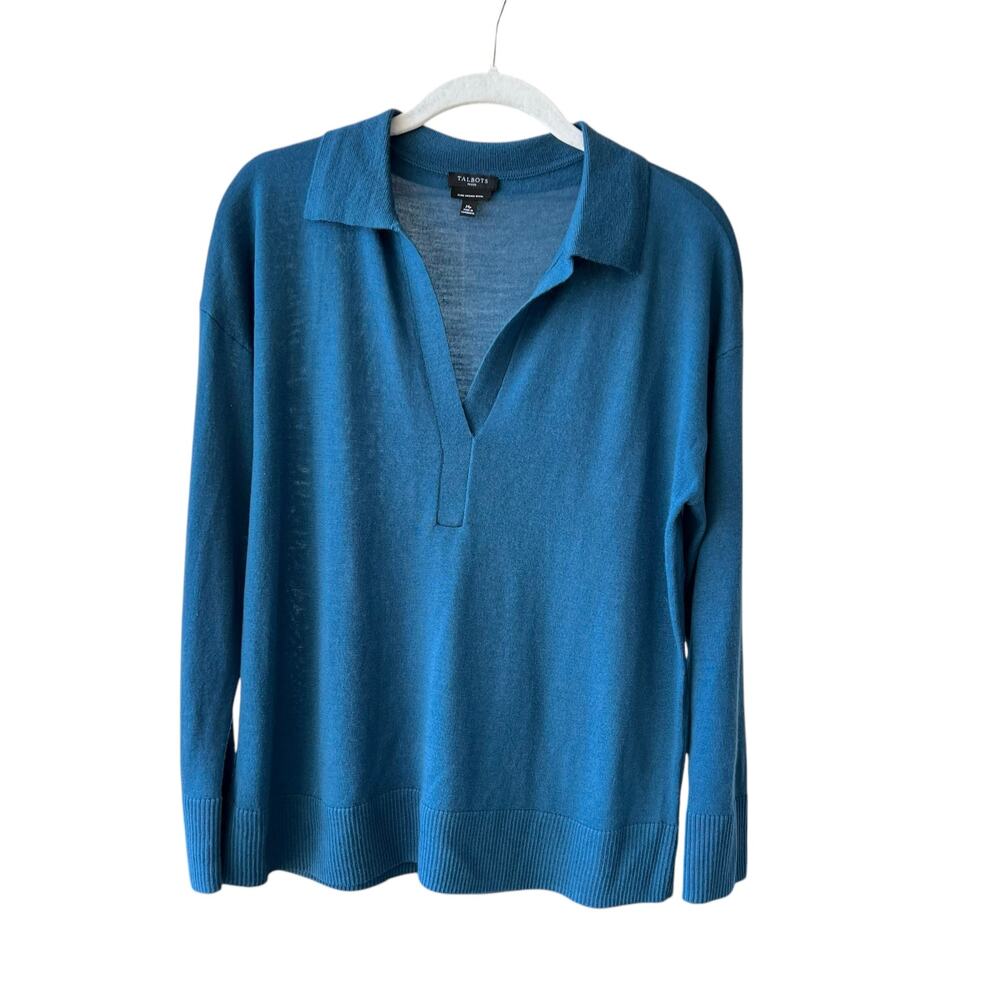 Talbots Teal V-Neck Women's Sweater